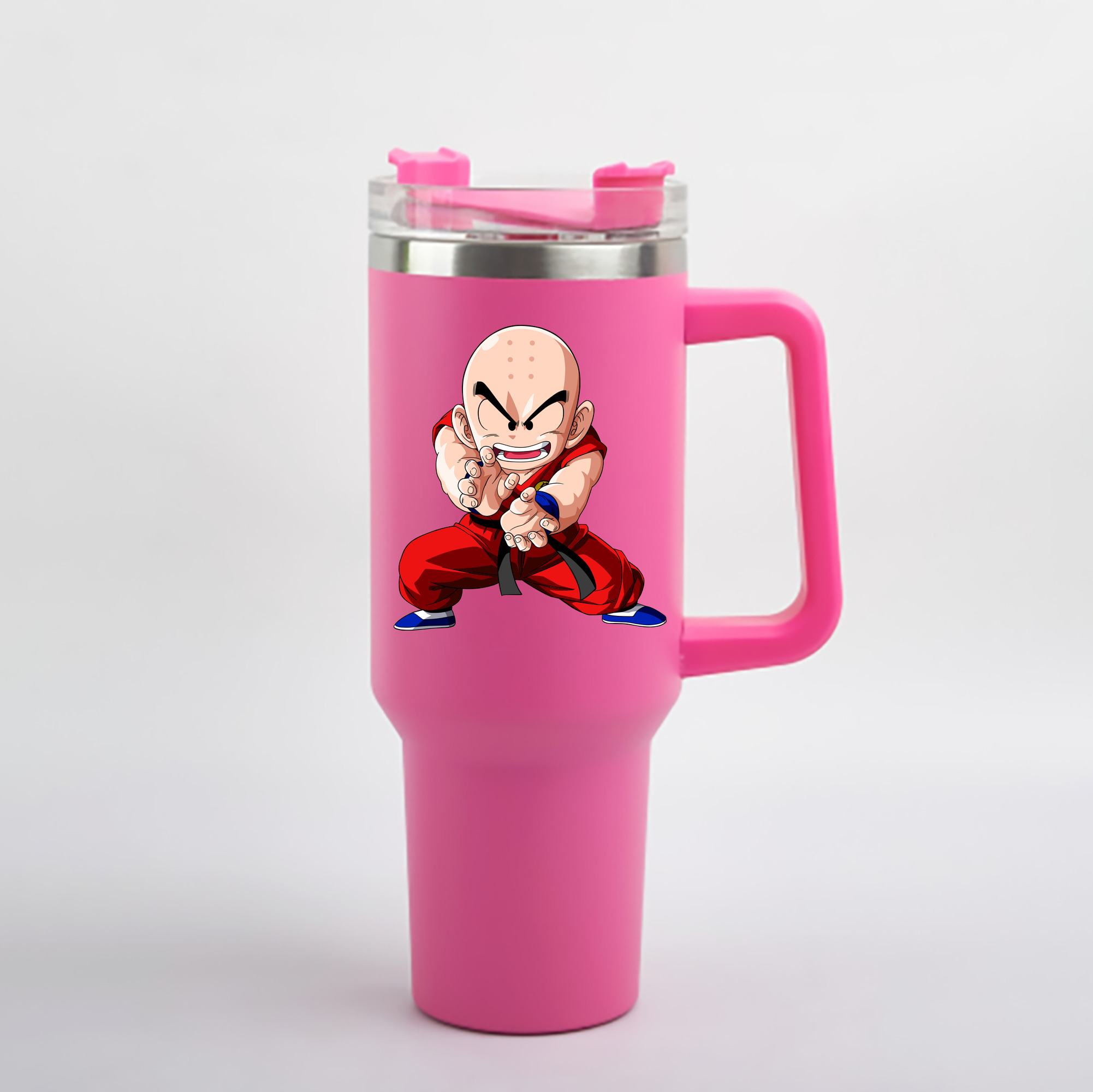 （画像用） ドラゴンボール クリリン DRAGON BALL krillin 1200mL車用タンブラー - クリスタルステッカー（プラスチックストロー付き）